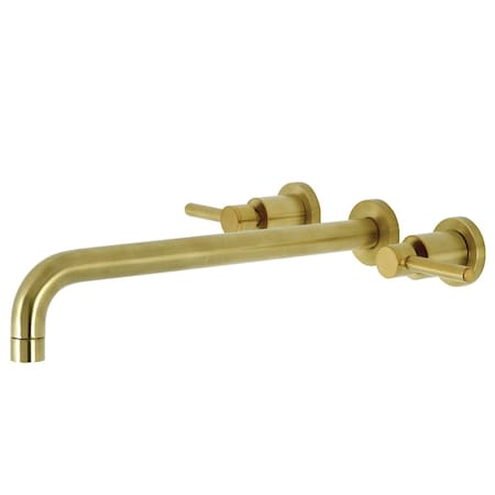 Kingston Brass KS8047DL Wall Mount Tub Faucet, Brushed Brass KS8047DL